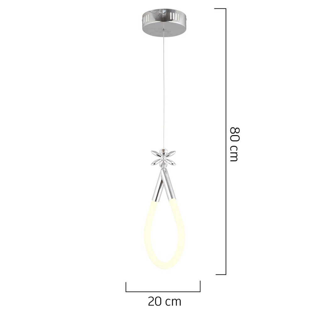 Apliqa Vojens Tekli Krom Ledli 11 Watt Kelebek Detaylı Modern Koridor, Yatak Odası Salon Sarkıt Led Avize görseli 5