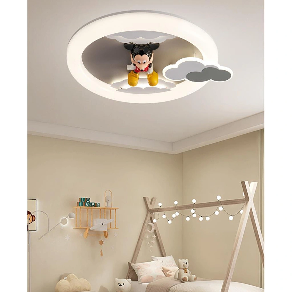 Apliqa Moddy Ledli Mickey Desenli Plafonyer Çocuk Odası Avize görseli 2