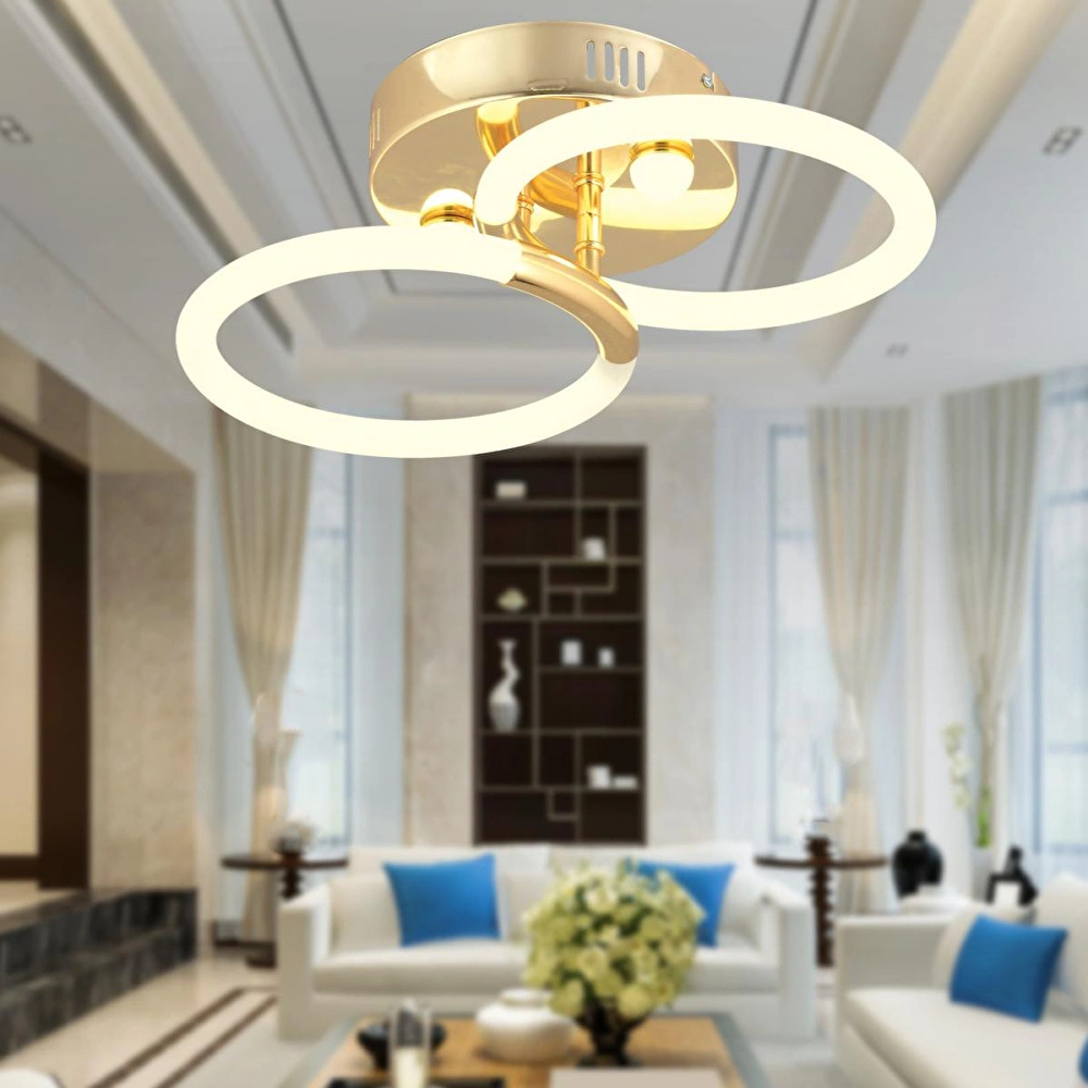 Apliqa Honos 2'li Gold 32 Watt Ledli Modern Koridor, Yatak Odası Salon Plafonyer Led Avize görseli 1