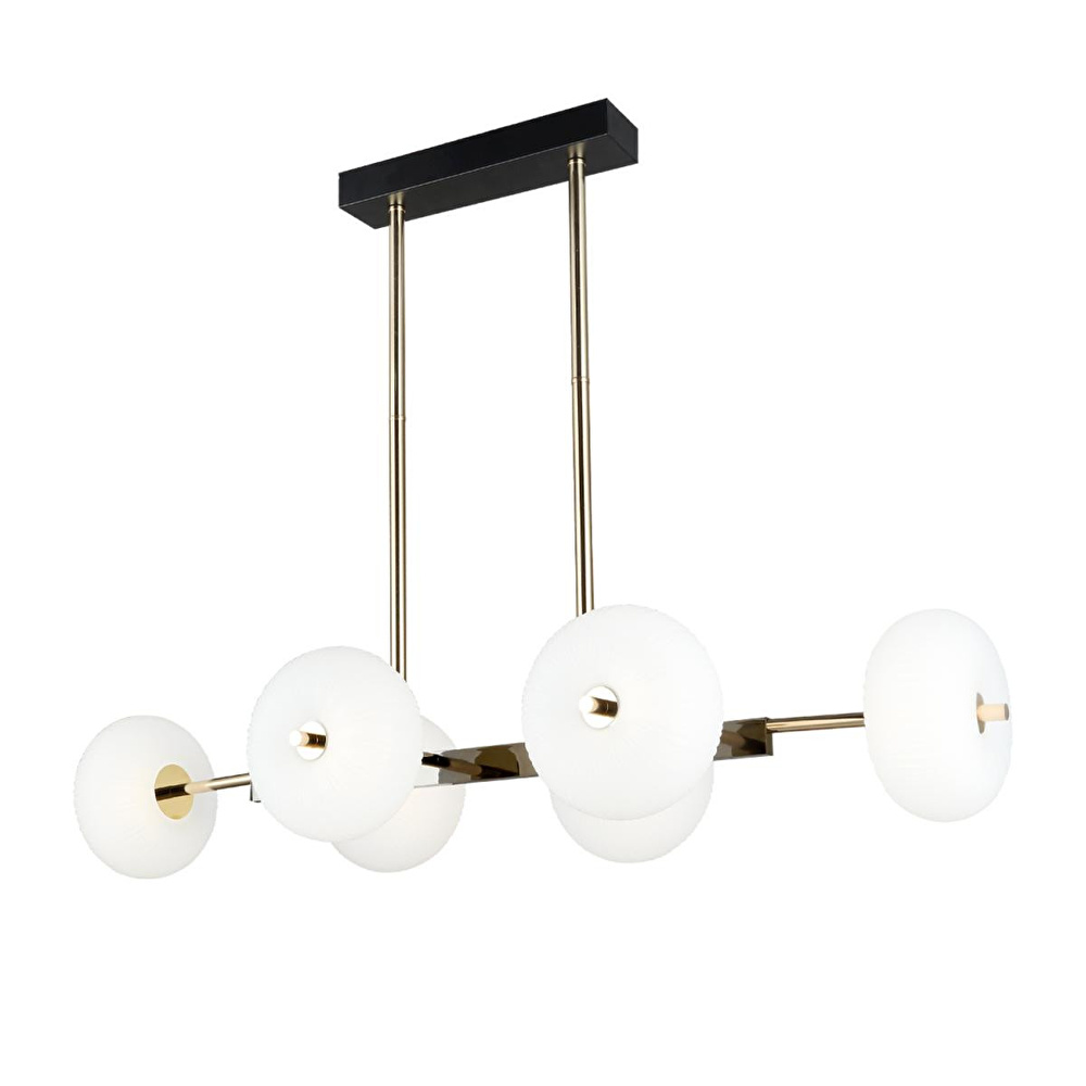Apliqa Sanya Sıralı 60 Watt Siyah Gold Modern Oturma Odası, Yemek Masası Üstü, Salon Avize görseli 2