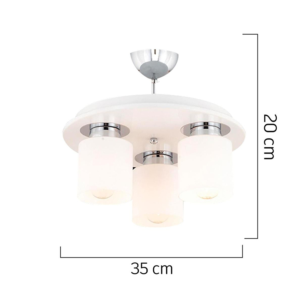 Apliqa Atlas 3 Lü Yuvarlak Beyaz Modern Genç Odası Mutfak- Banyo Mutfak Salon Spot Avize görseli 3