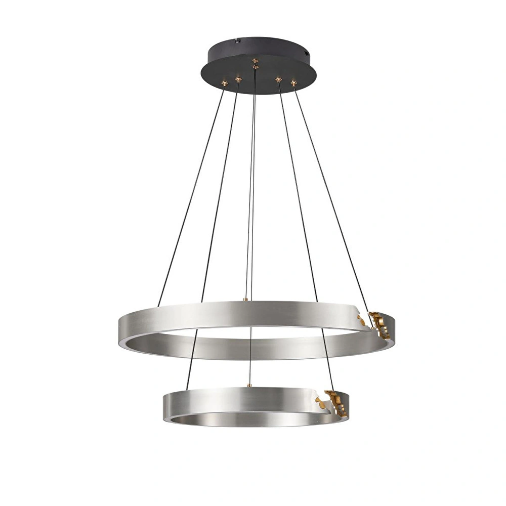 Apliqa Late Gri İki Katlı Yuvarlak 69 Watt Modern Sarkıt Salon Led Avize görseli 5