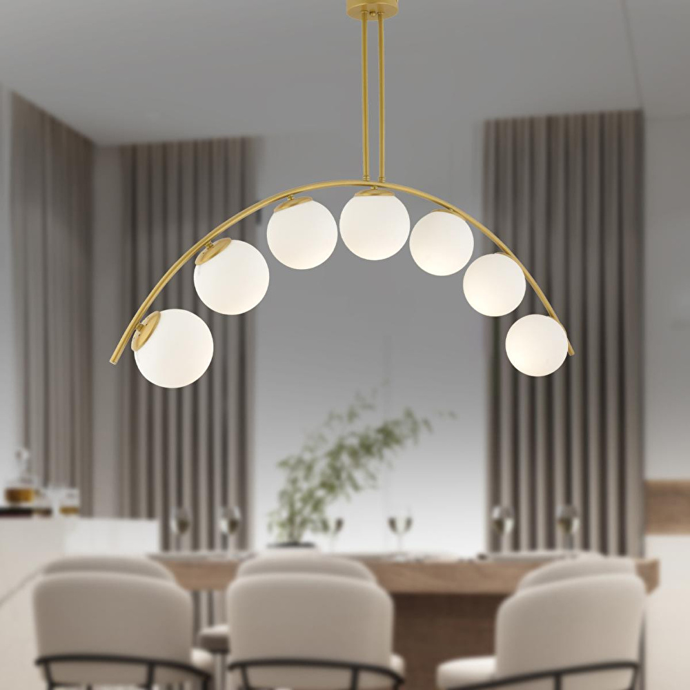 Apliqa Fralde 7 Li Gold Modern Mutfak Cafe Restoran Için Uygun Retro Salon Avize görseli 1