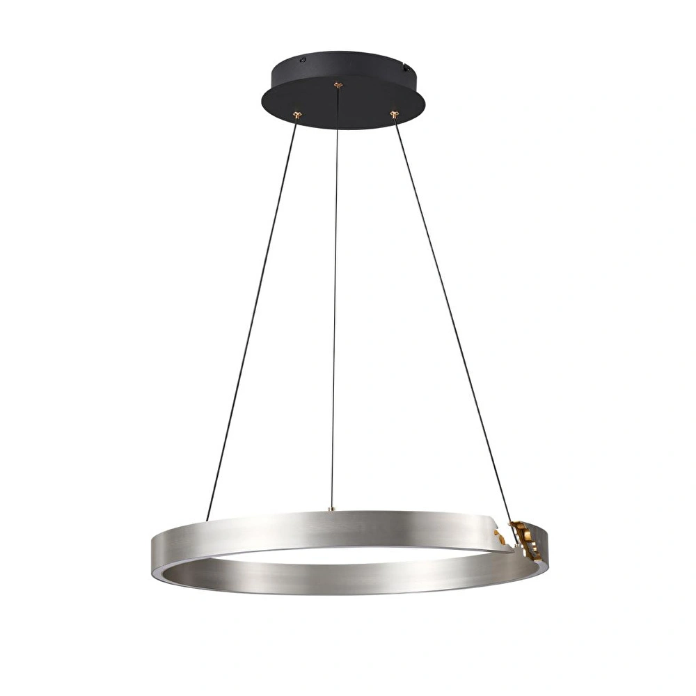 Apliqa Late Gri 60'lık Yuvarlak 41 Watt Modern Sarkıt Salon Led Avize görseli 4