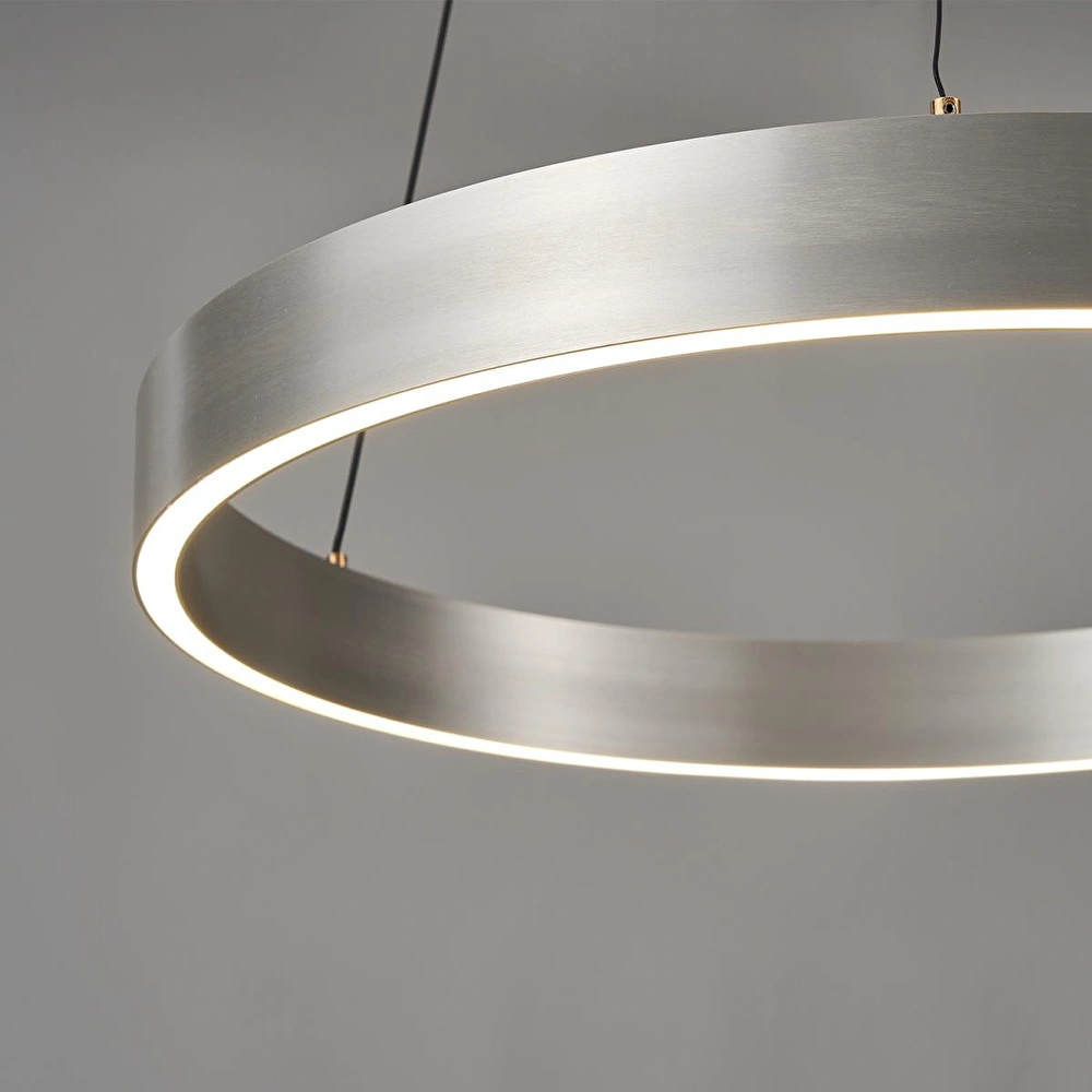 Apliqa Late Gri 60'lık Yuvarlak 41 Watt Modern Sarkıt Salon Led Avize görseli 5