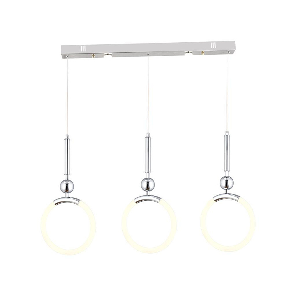 Apliqa Struer 3'lü Sıralı Krom Ledli 66 Watt Modern Koridor, Yatak Odası Salon Sarkıt Led Avize görseli 2