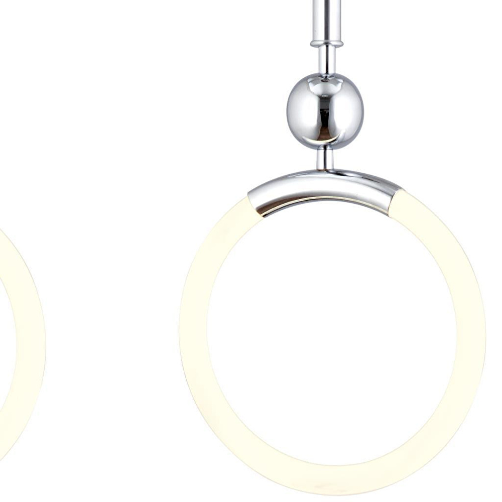 Apliqa Struer 3'lü Sıralı Krom Ledli 66 Watt Modern Koridor, Yatak Odası Salon Sarkıt Led Avize görseli 3