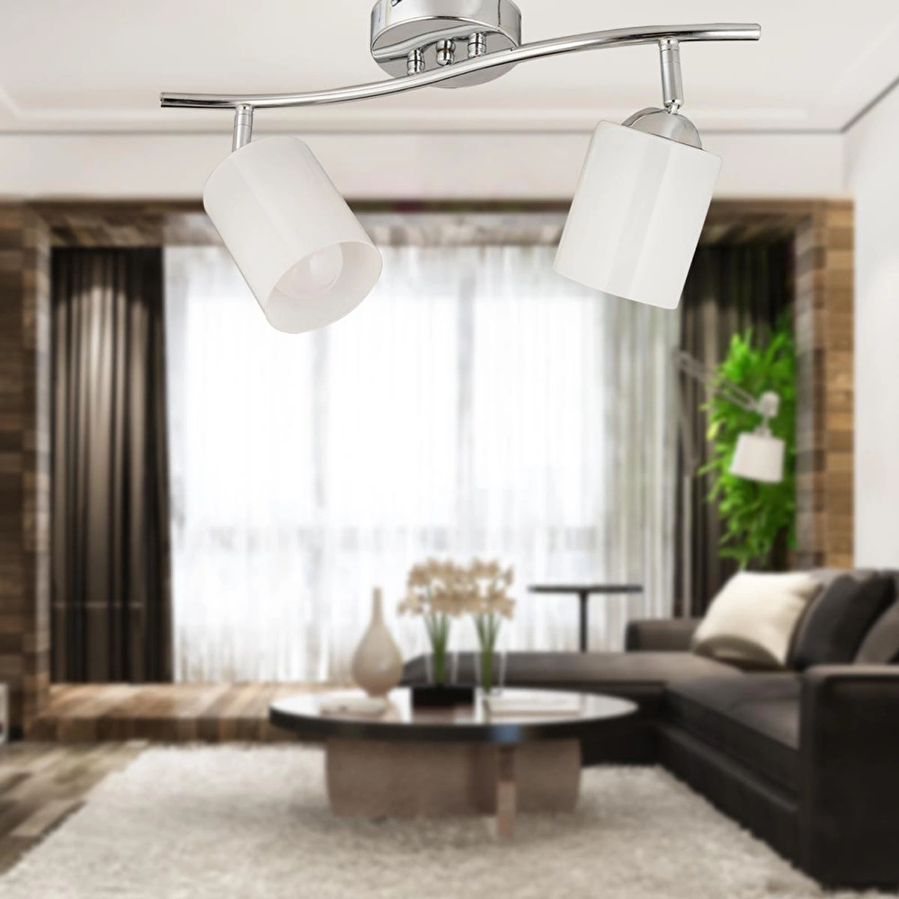 Apliqa Riley 2li Krom Spot Bardak Camlı Modern Koridor Mutfak Salon Plafonyer Avize görseli 1