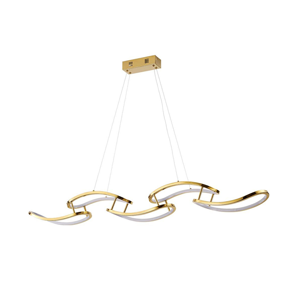 Apliqa Quon 5'li Gold 100 Watt Sıralı Yemek Masası Üstü Modern Sarkıt Salon Led Avize görseli 4