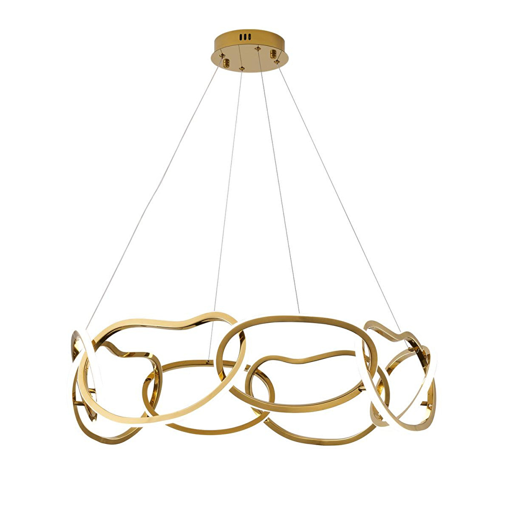 Apliqa Quon 8'li Gold 150 Watt Yuvarlak Modern Sarkıt Salon Led Avize görseli 3