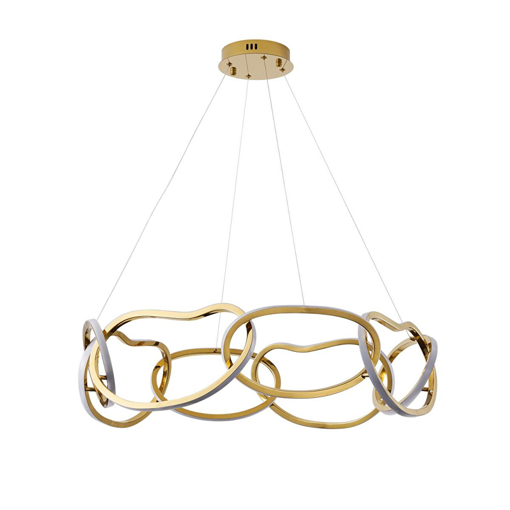 Apliqa Quon 8'li Gold 150 Watt Yuvarlak Modern Sarkıt Salon Led Avize görseli 5