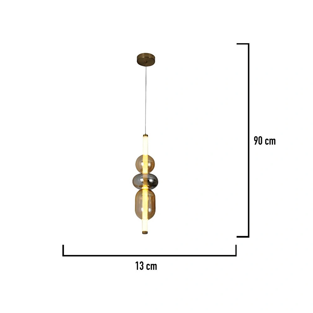Apliqa Olca 12 Watt Tekli Gold Modern Tekli Sarkıt Avize görseli 3