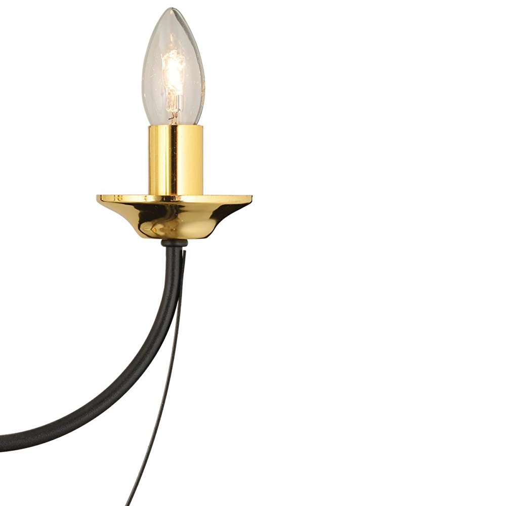 Apliqa Obito 4lü Siyah Gold Modern Sarkıt Yatak Odası Retro Salon Avize görseli 4