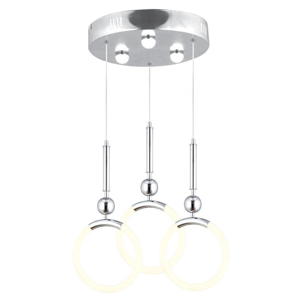 Apliqa Struer 3'lü Yuvarlak Krom Ledli 69 Watt Modern Koridor, Yatak Odası Salon Sarkıt Led Avize görseli 2