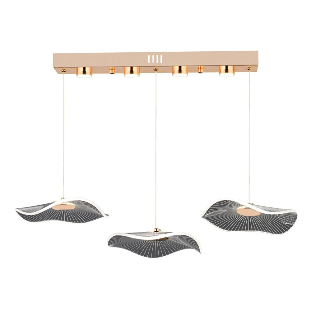 Apliqa Jolie 3'lü Sıralı 3 Renkli 26 Watt Gold Kristal Ledli Modern Oturma Odası Salon Sarkıt Avize (üst kutuda 2 adet led vardır) görseli 2