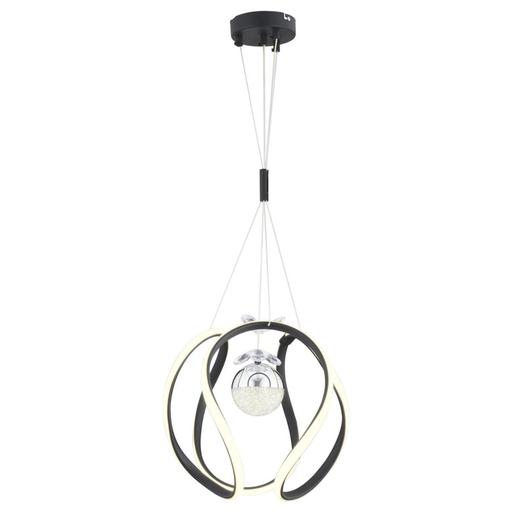 Apliqa Leroy Tekli Siyah Krom 3 Renkli 40 Watt Ledli Modern Oturma Odası, Koridor, Salon Led Avize görseli 3