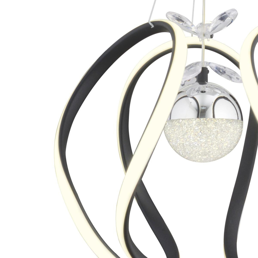 Apliqa Leroy Tekli Siyah Krom 3 Renkli 40 Watt Ledli Modern Oturma Odası, Koridor, Salon Led Avize görseli 4