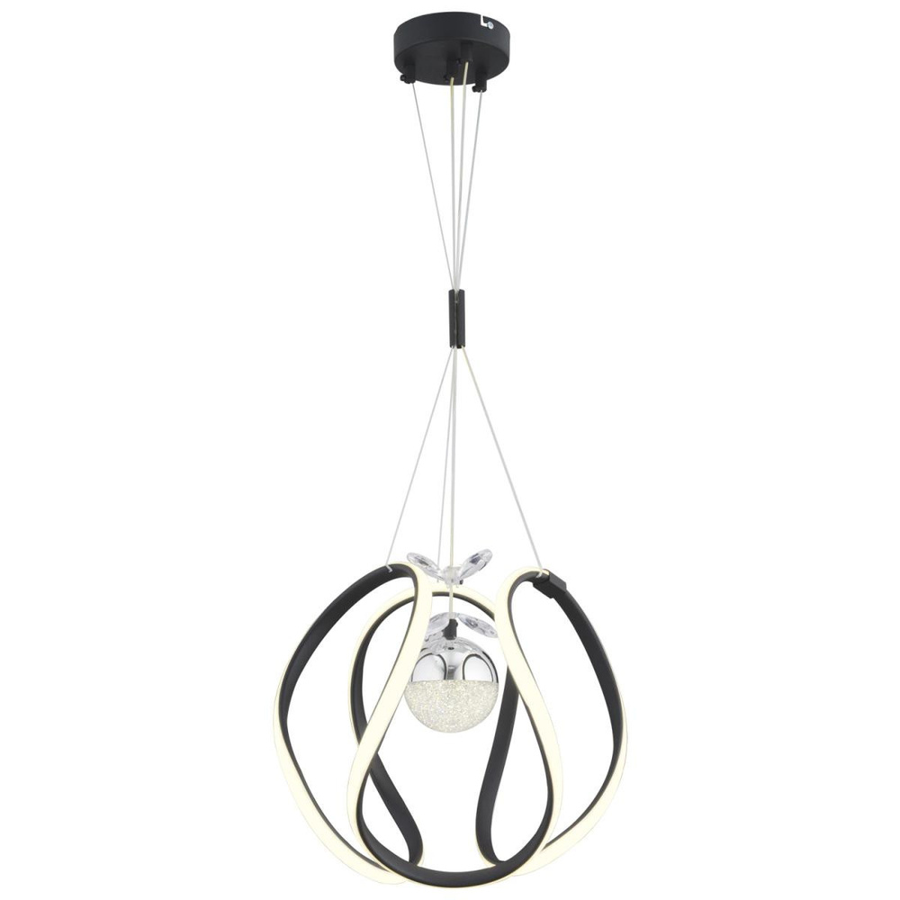 Apliqa Leroy Tekli Siyah Krom 3 Renkli 40 Watt Ledli Modern Oturma Odası, Koridor, Salon Led Avize görseli 2