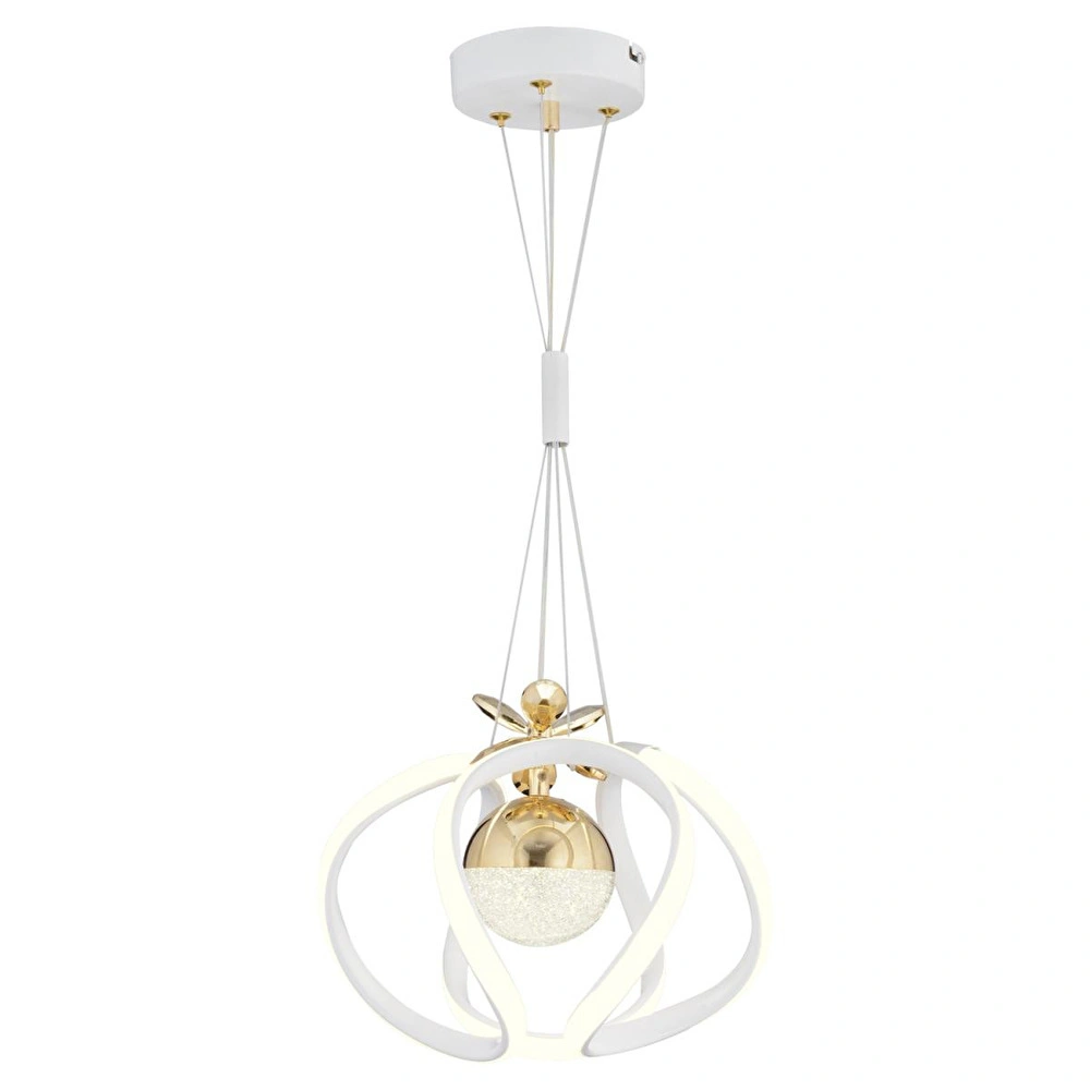Apliqa Pelin Tekli Beyaz Gold 3 Renkli 39 Watt Ledli Modern Oturma Odası, Koridor, Salon Led Avize görseli 2