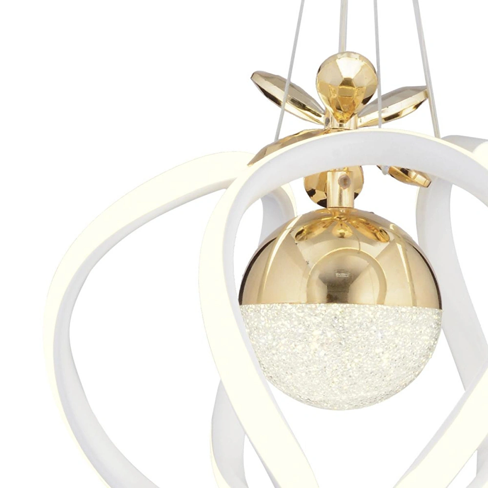Apliqa Pelin Tekli Beyaz Gold 3 Renkli 39 Watt Ledli Modern Oturma Odası, Koridor, Salon Led Avize görseli 4