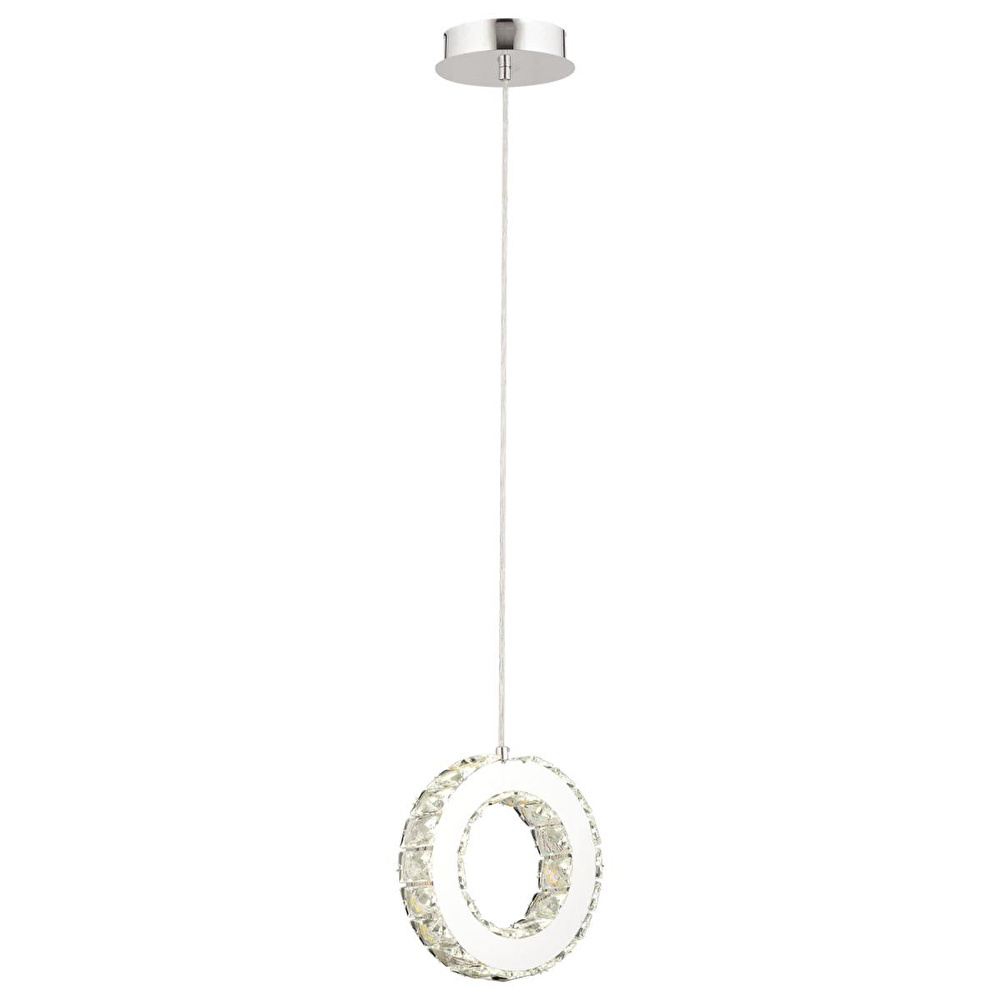 Apliqa Akanay Tekli Krom Ledli 3 Renkli Sarkıt Kristalli Taşlı Modern Tasarım Led Kristal Top Salon Avize görseli 2