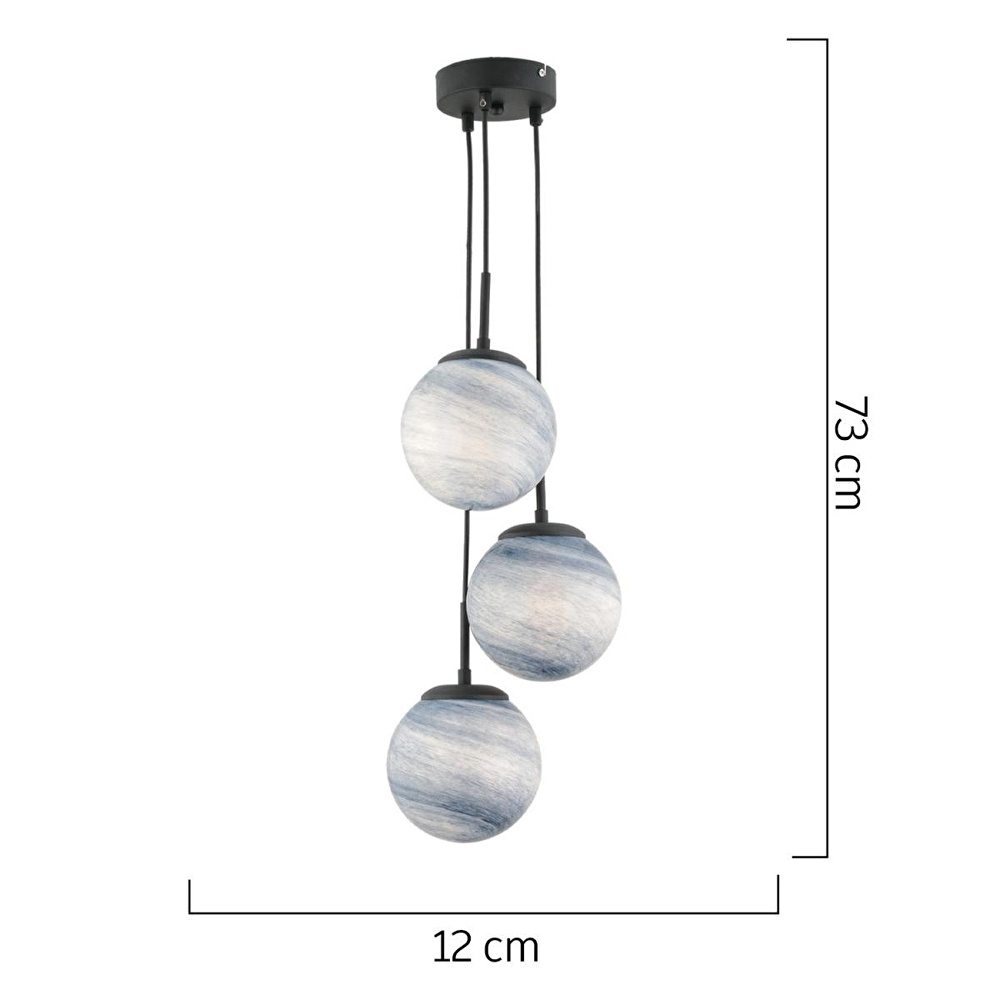 Apliqa Efser 3lü Yuvarlak Modern Oturma Odası Salon Sarkıt Avize görseli 5
