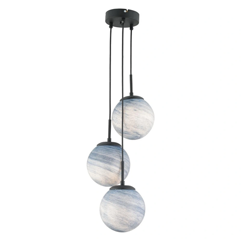 Apliqa Efser 3lü Yuvarlak Modern Oturma Odası Salon Sarkıt Avize görseli 3