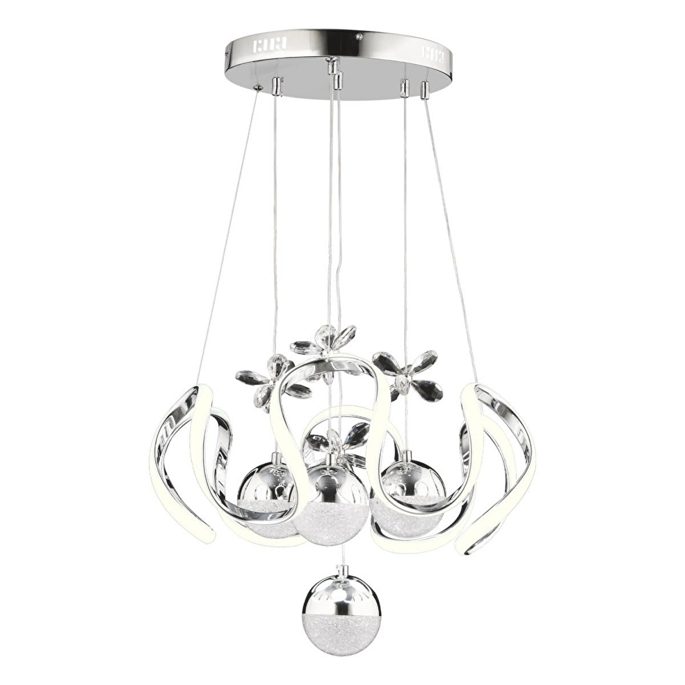 Apliqa Jonas Krom 3 Renkli 103 Watt Kristal Ledli Modern Oturma Odası Salon Sarkıt Avize görseli 2