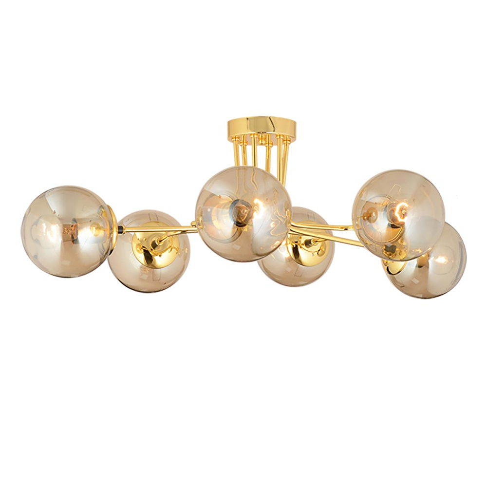 Apliqa Tanyer 6lı Gold Modern Sarkıt Yatak Odası Salon Avize görseli 3