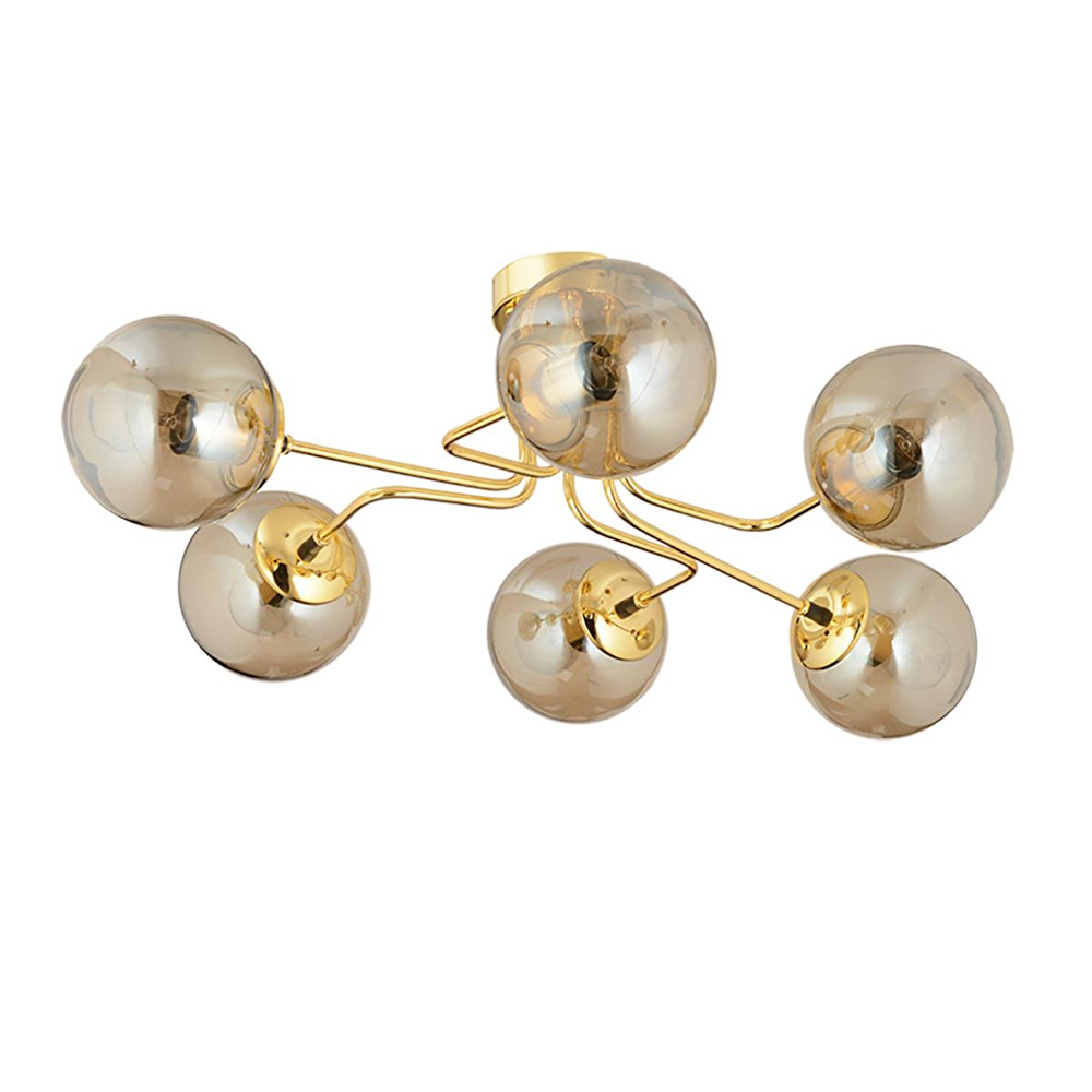 Apliqa Tanyer 6lı Gold Modern Sarkıt Yatak Odası Salon Avize görseli 2