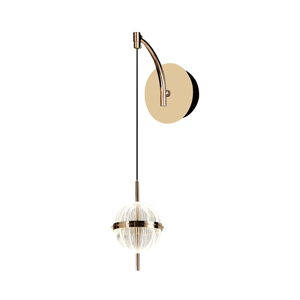 Apliqa Loret 12 Watt Kristalli Gold Modern Yatak Başı Salon Led Aplik görseli 2