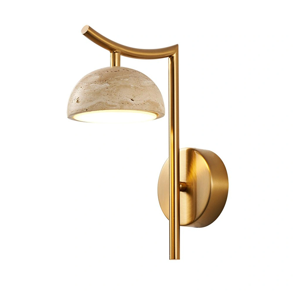 Apliqa Caelis Mermer Desenli Traverten Modern Salon Led Aplik görseli 4