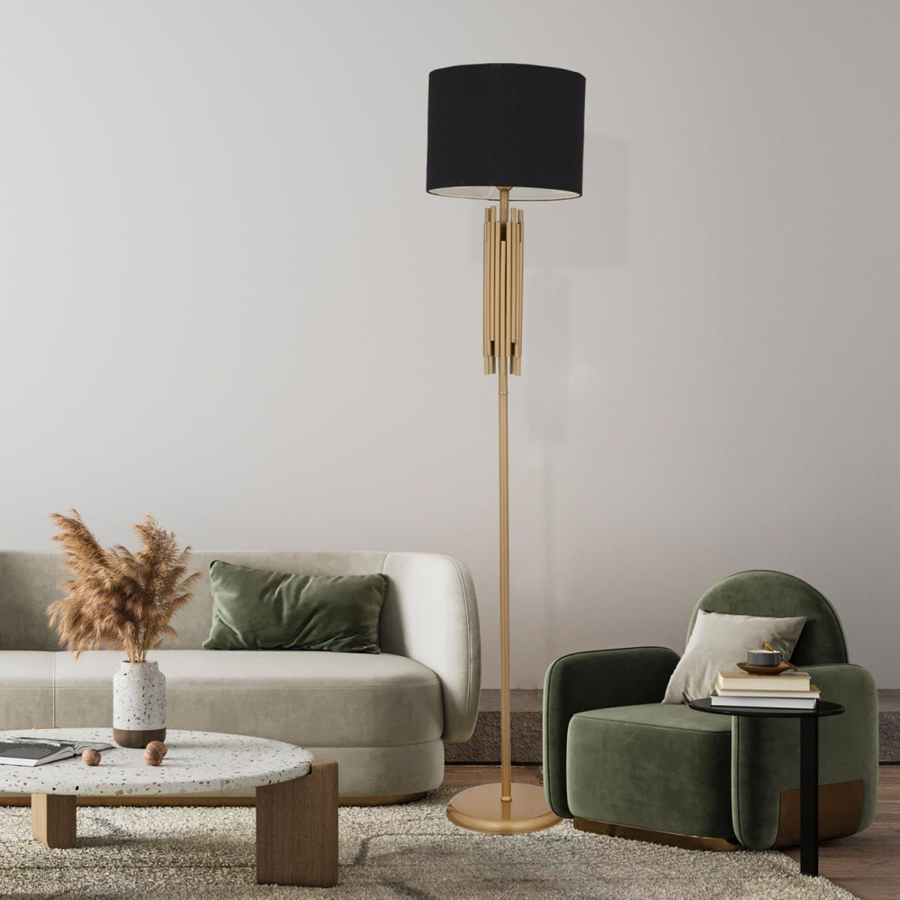 Apliqa Matisse Siyah Şapkalı Eskitme Dekoratif Tasarım Ayaklı Abajur Lamba Modern Metal Lambader görseli 1