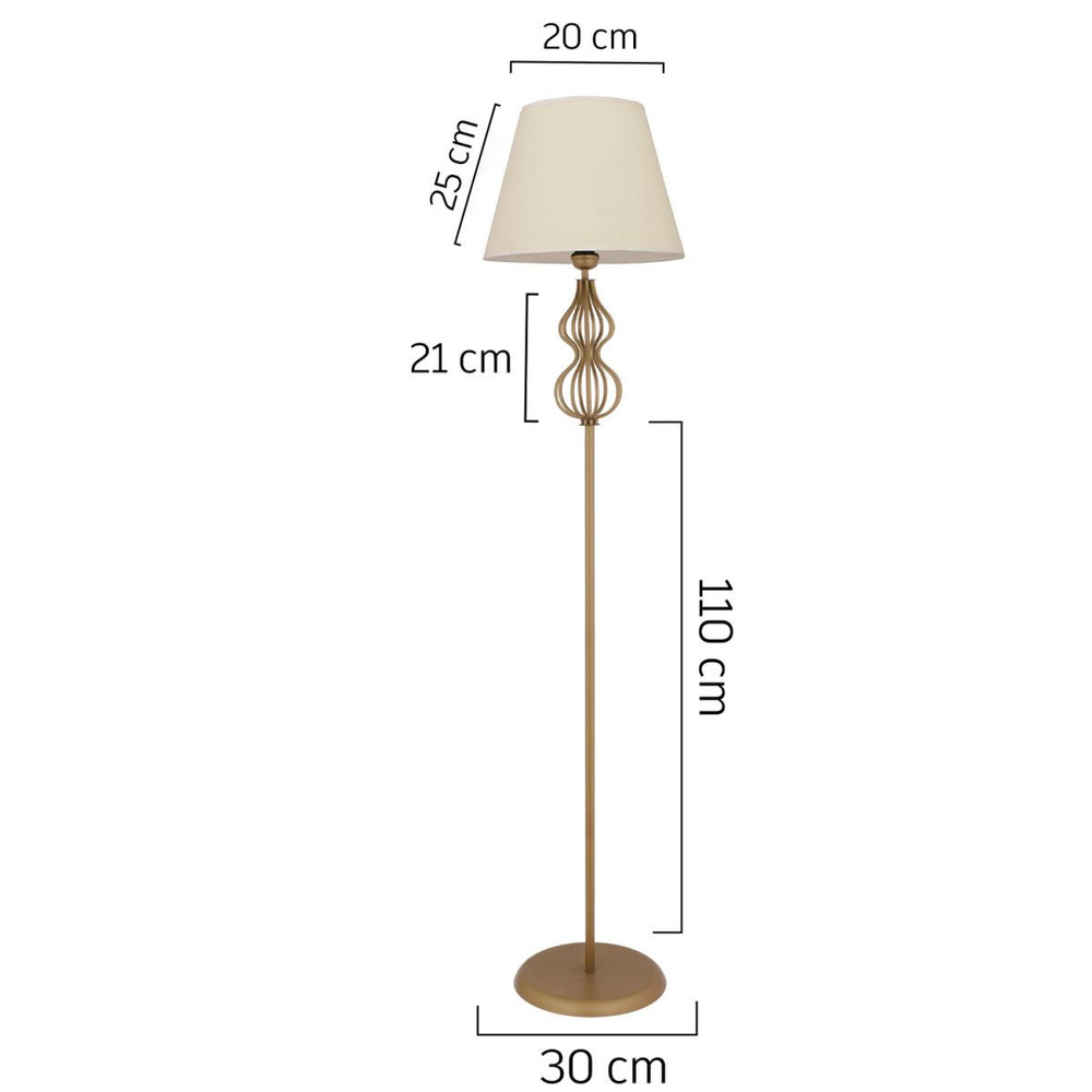 Apliqa Vance Beyaz Şapkalı Eskitme Modern Tasarım Ayaklı Abajur Lamba Metal Lambader görseli 4