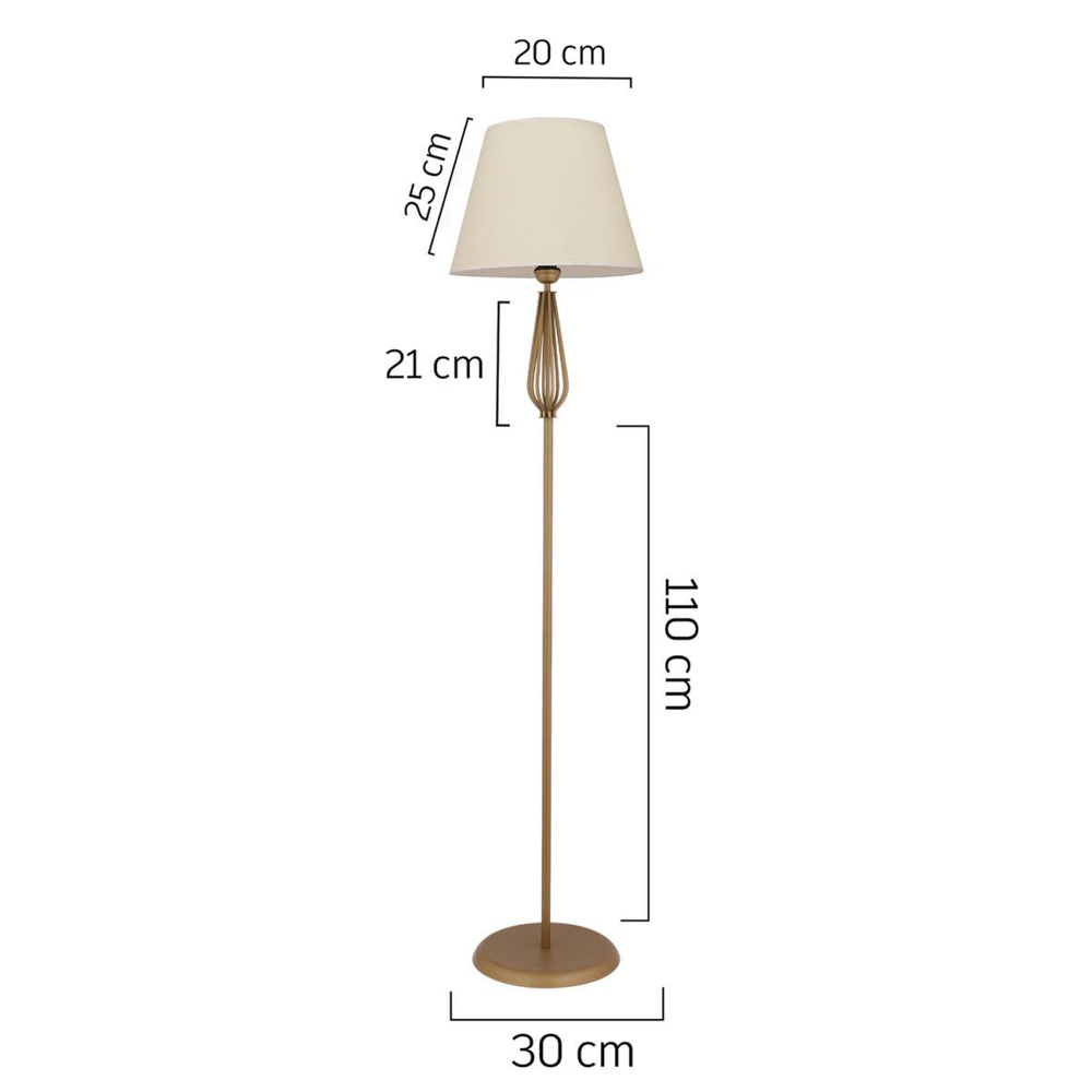 Apliqa Bolivia Beyaz Şapkalı Eskitme Modern Tasarım Ayaklı Abajur Lamba Metal Lambader görseli 5