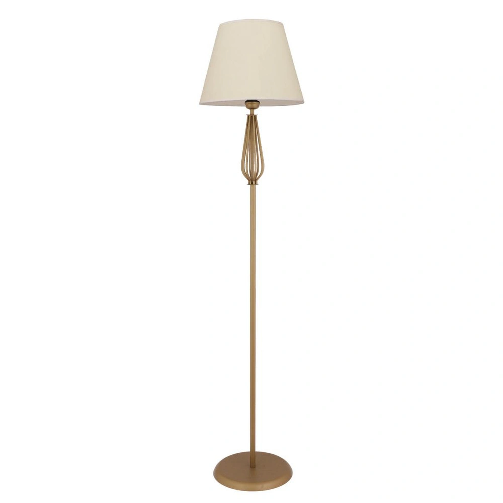 Apliqa Bolivia Beyaz Şapkalı Eskitme Modern Tasarım Ayaklı Abajur Lamba Metal Lambader görseli 2