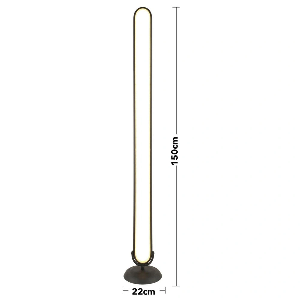 Apliqa Zümra Siyah 70 Watt Modern Tasarım Ledli Metal Lambader görseli 4