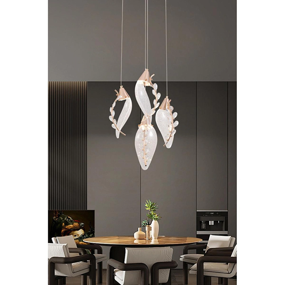 Apliqa Ardea 4'lü Yuvarlak Sarkıt Salon Led Avize görseli 1