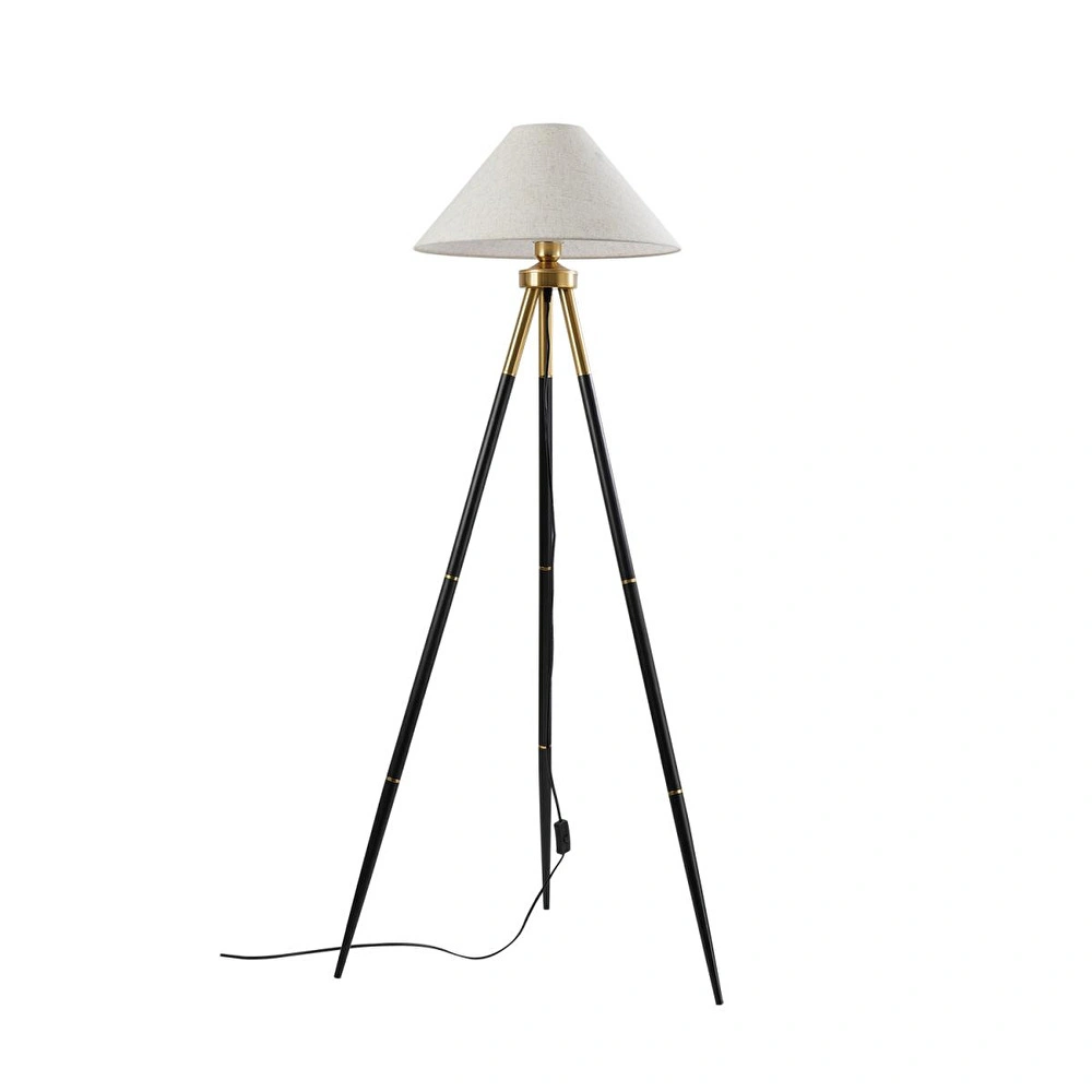Apliqa Cosby Siyah-eskitme Kaplamalı Tripod Metal 3 Ayaklı Lambader görseli 3