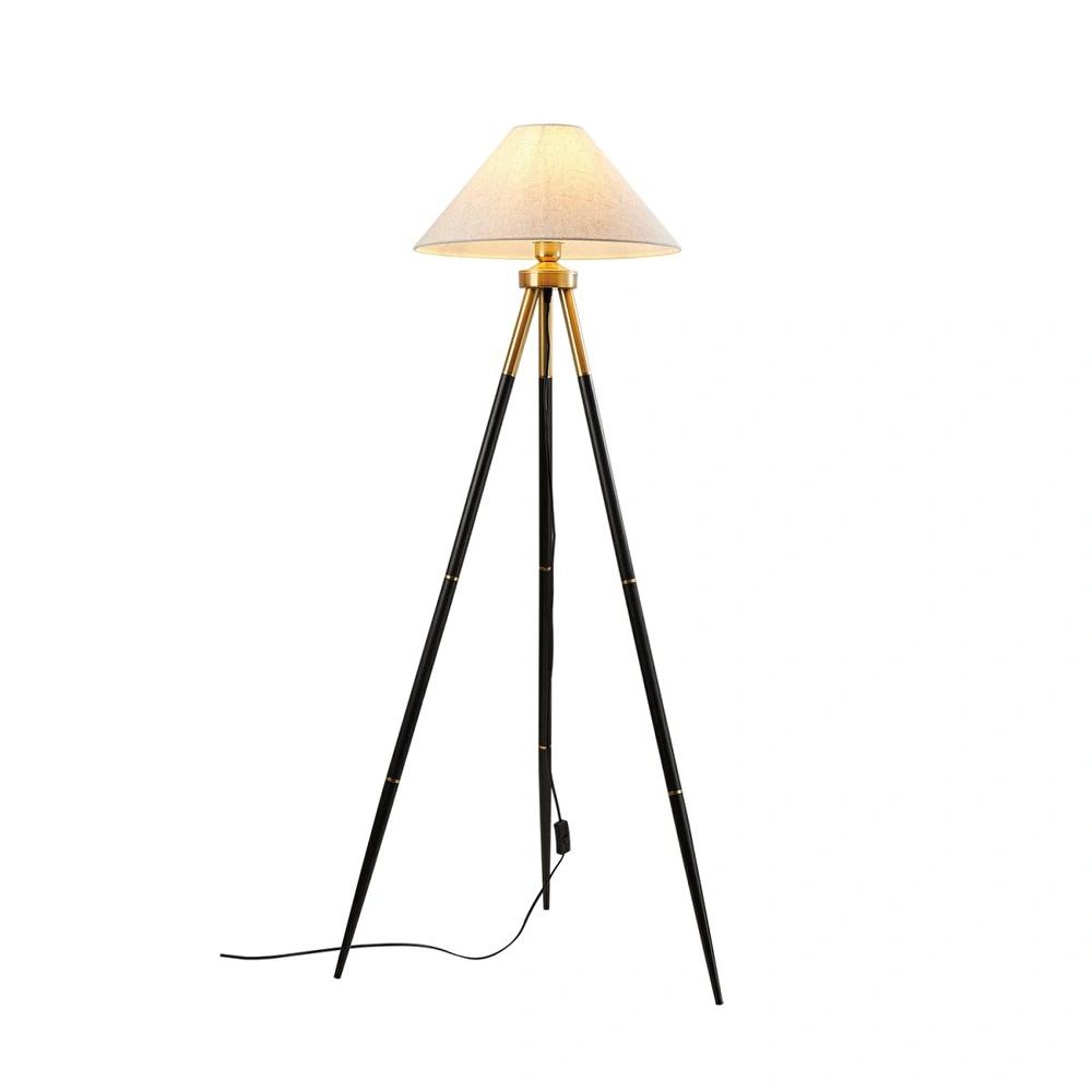 Apliqa Cosby Siyah-eskitme Kaplamalı Tripod Metal 3 Ayaklı Lambader görseli 2