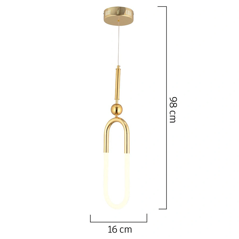 Apliqa Thisted Tekli Gold Ledli 13 Watt Modern Koridor, Yatak Odası Salon Sarkıt Led Avize görseli 5