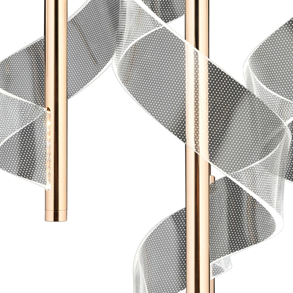 Apliqa Jadon 4'lü Yuvarlak 3 Renkli 35 Watt Gold Kristal Ledli Modern Oturma Odası Salon Sarkıt Avize görseli 4
