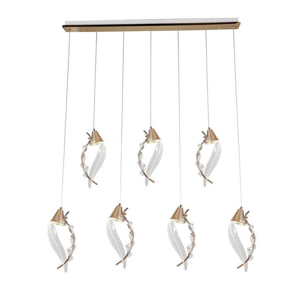 Apliqa Ardea 7'li Gold Sıralı Sarkıt Salon Led Avize görseli 3