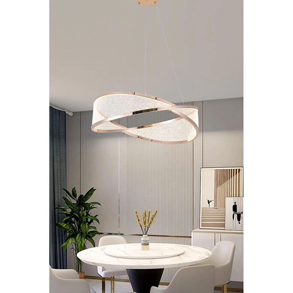 Apliqa Natura 60'lık Yuvarlak Gold Salon Sarkıt Led Avize görseli 1