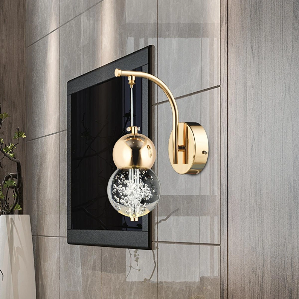 Apliqa Sasha Modern 3 Renkli 3 Watt Gold Tasarım Salon Koridor Ledli Salon Aplik görseli 1