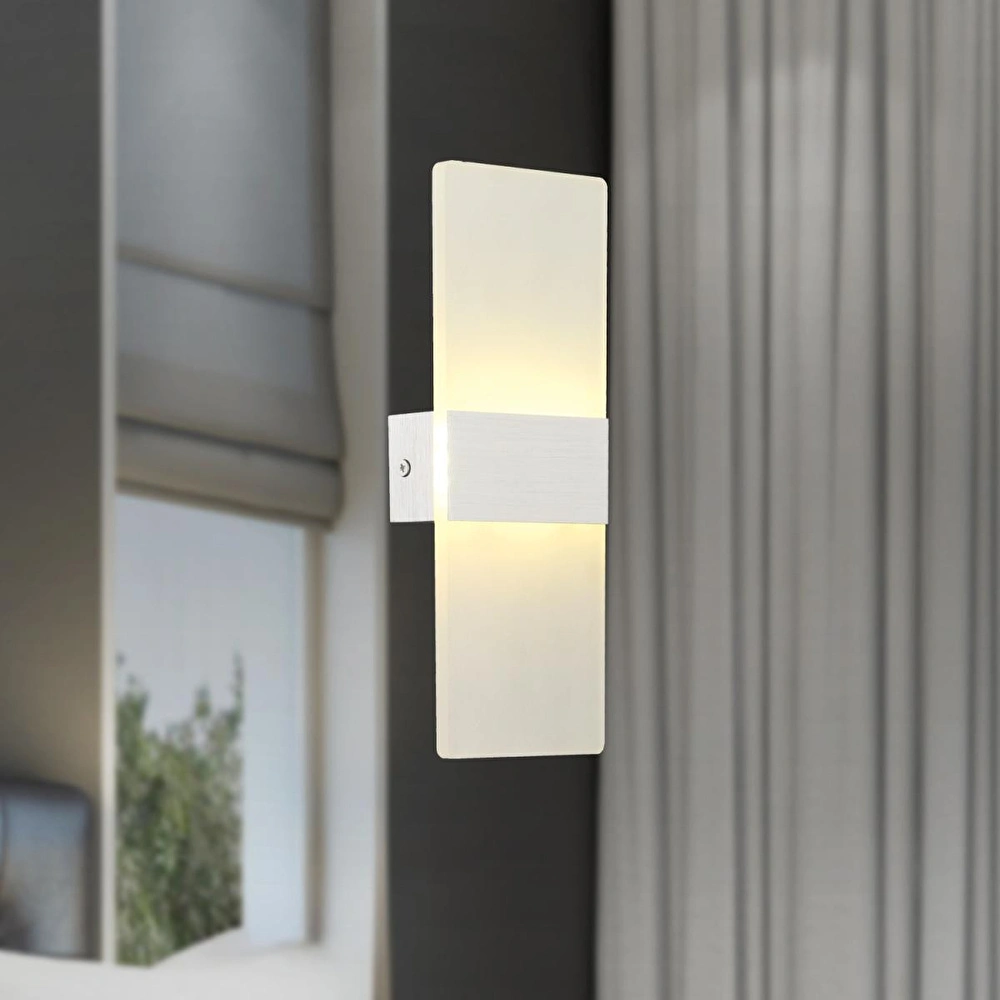 Apliqa Pearl 3 Renkli 8 Watt Buz Camlı Modern Salon Ledli Aplik görseli 1
