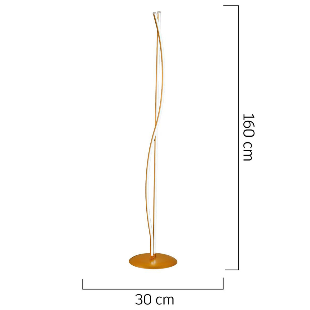 Apliqa Palmiro Gold 64 Watt Modern Tasarım Salon Ledli Metal Lambader görseli 3