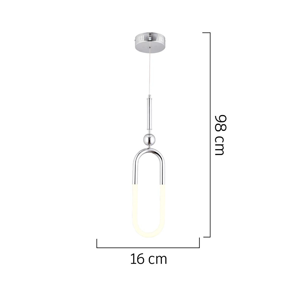 Apliqa Thisted Tekli Krom Ledli 13 Watt Modern Koridor, Yatak Odası Salon Sarkıt Led Avize görseli 5