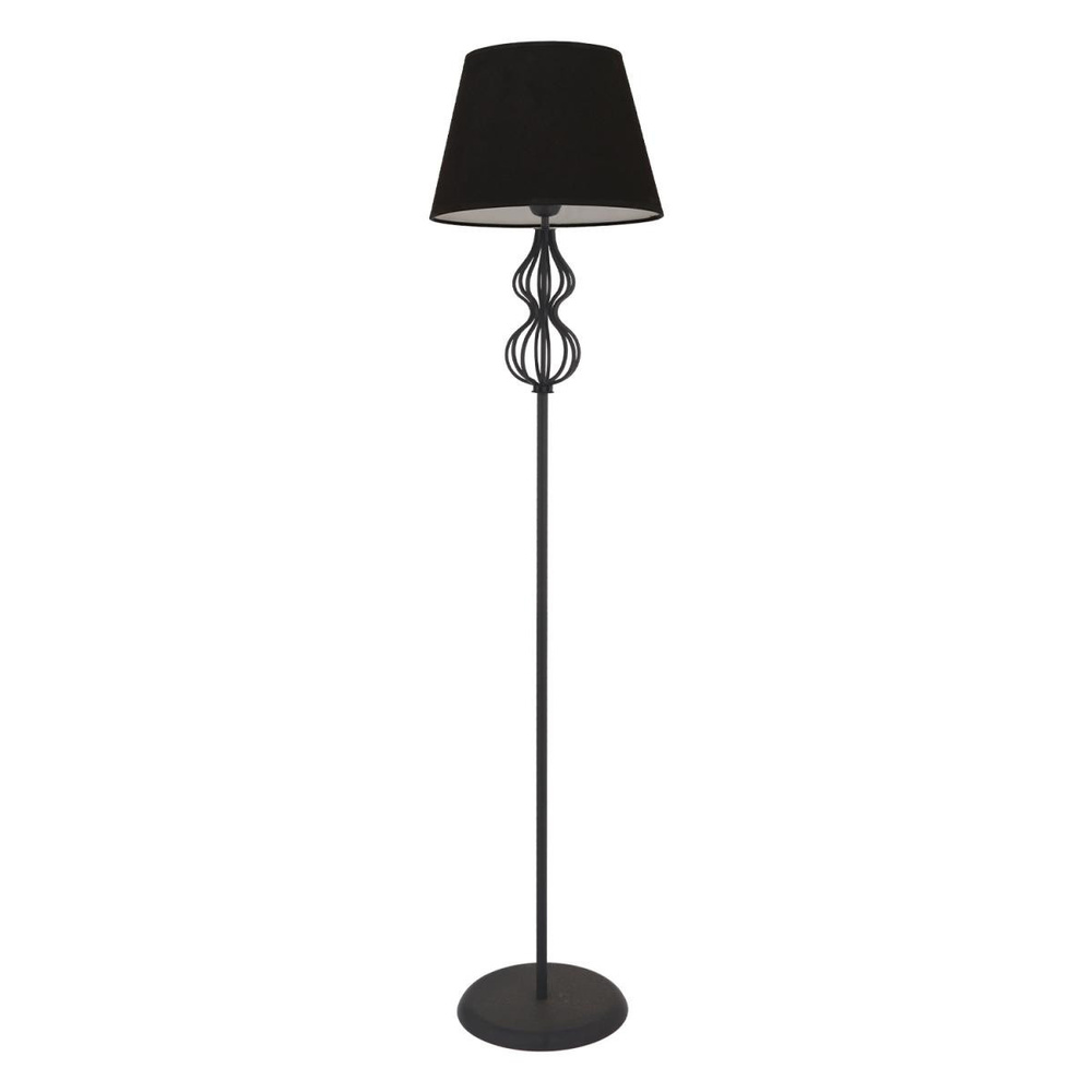 Apliqa Vance Siyah Şapkalı Siyah Modern Tasarım Ayaklı Abajur Lamba Metal Lambader görseli 2
