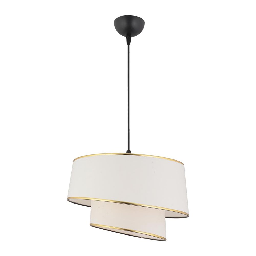 Apliqa Paoni 2 Katlı Beyaz Gold Detaylı Modern Koridor,yatak Odası Salon Avize görseli 2